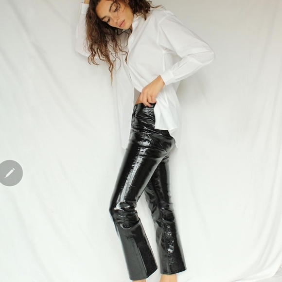 J Brandcropped patent leather pants